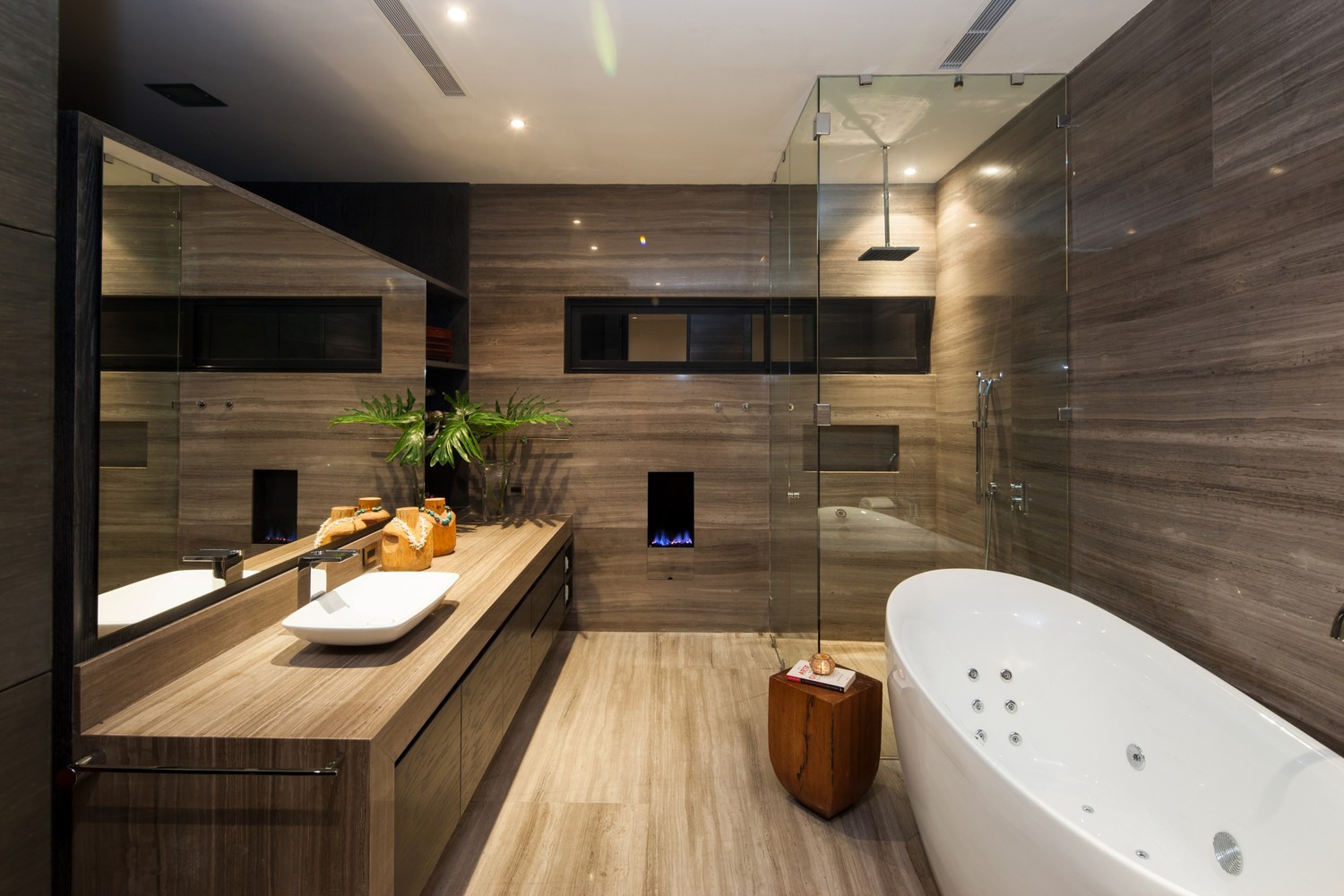 Modern-Bathroom-Among-Neutral-Color-Earthy-Tones-Backdrop-Also-Flooring-under-CH-House-Applied-White-Bath-Tub-Design (1)